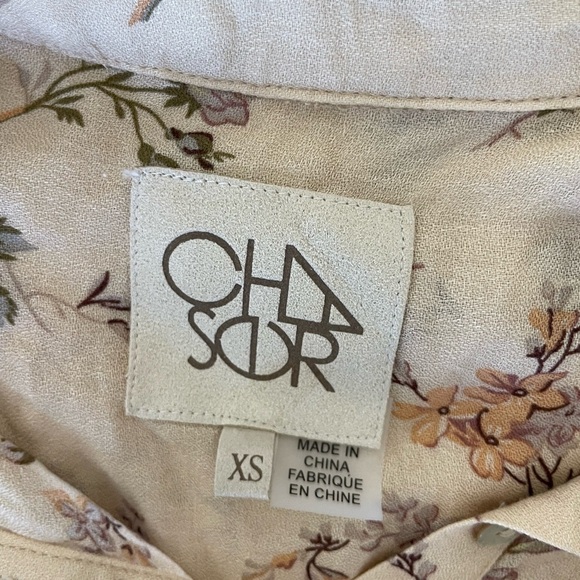 Chaser floral button down ruffle top - Picture 3 of 7